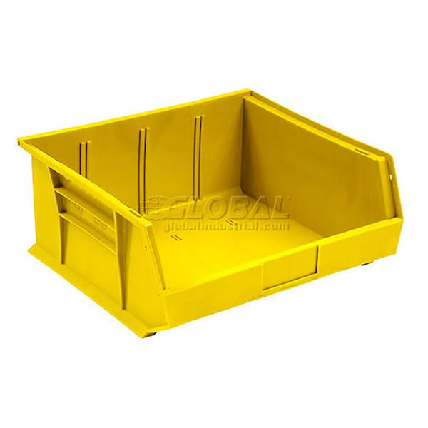 Hang & Stack Storage Bin, Plastic, Yellow, 5 in H, 11 in W